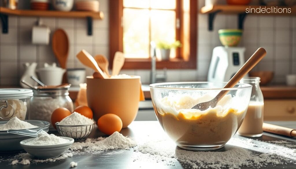 Donut Cake Mixing Process