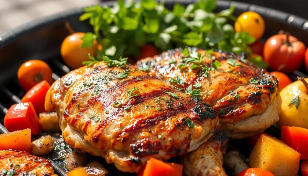 Grilled chicken thighs