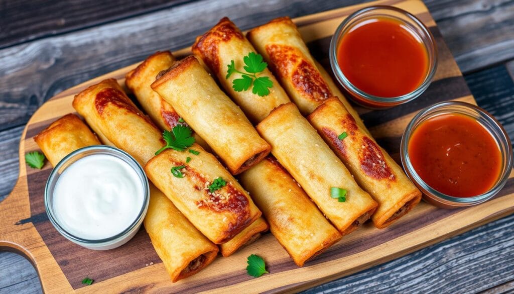 Philly cheesesteak bites with dipping sauces