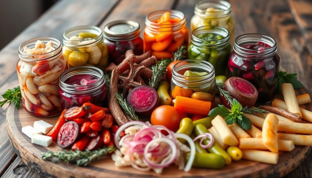 Pickled and fermented German appetizers