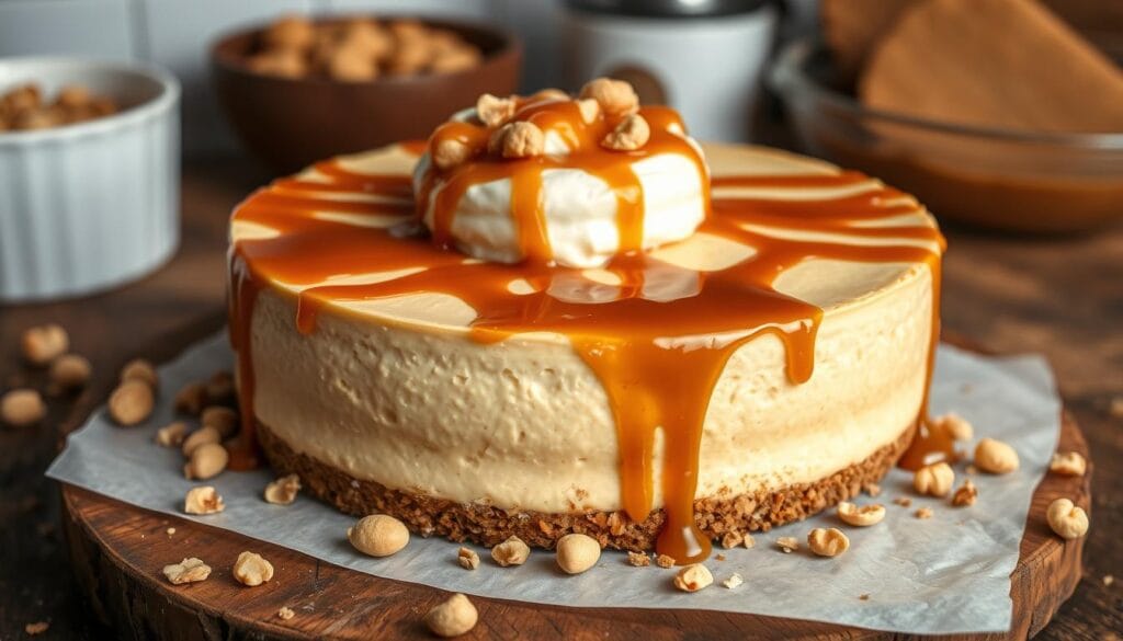 caramelized peanut butter cheesecake