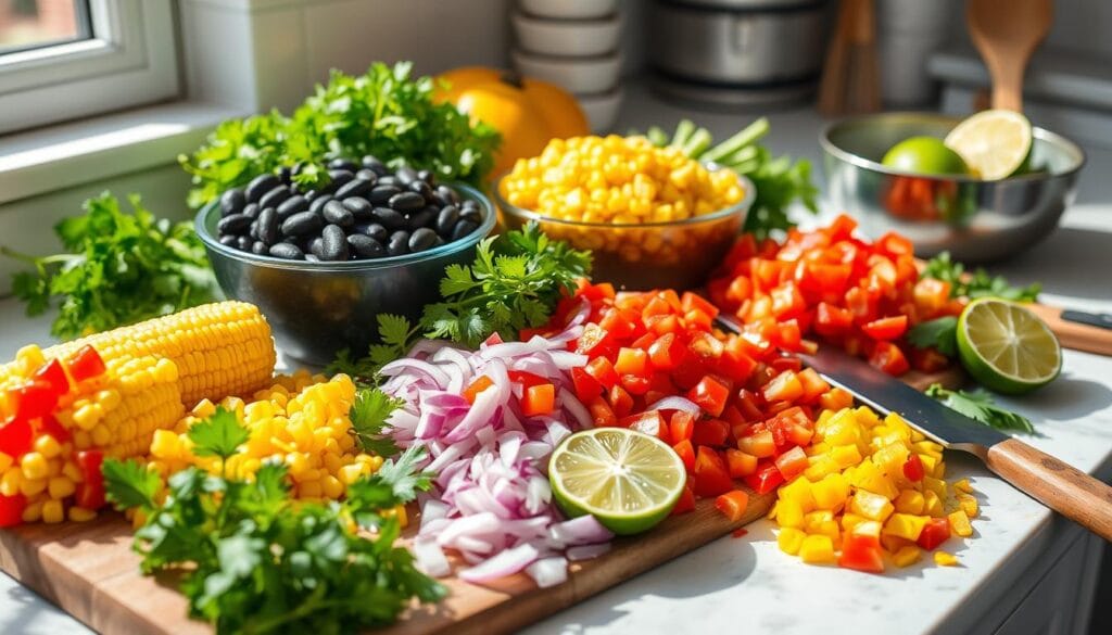 Black Bean and Corn Salsa Preparation