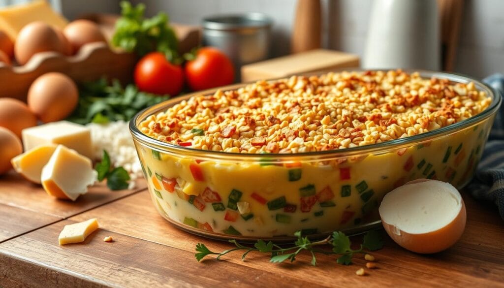 Cheese and Cracker Casserole Preparation