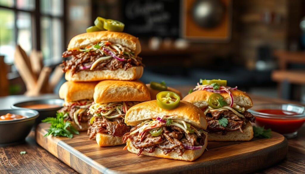 Delicious Beef Brisket Sandwiches with Toppings