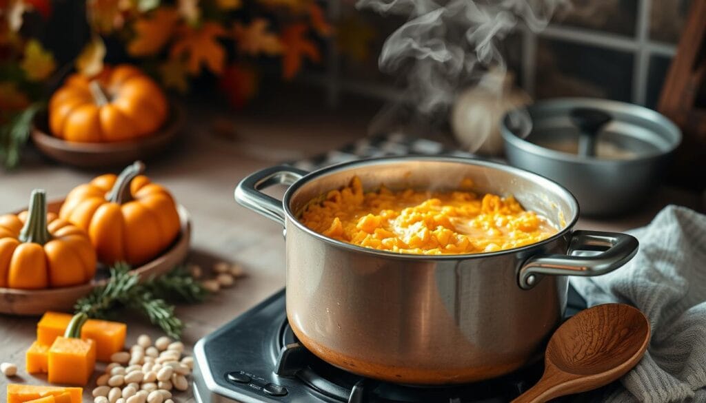 Pumpkin Risotto Beans Cooking Process