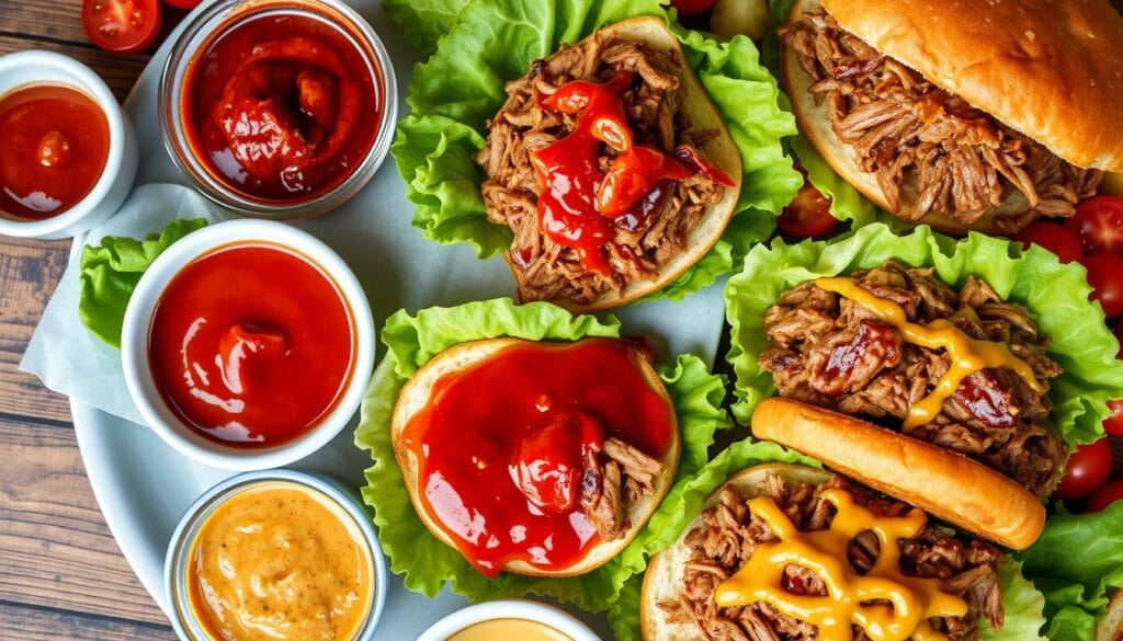 Signature BBQ Pulled Beef Sandwich Sauces