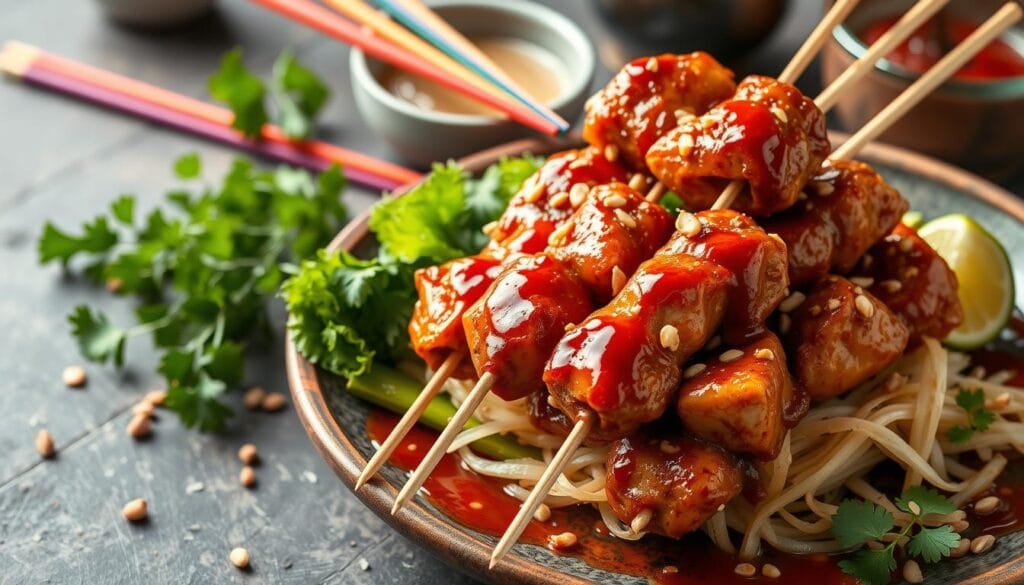 bang bang chicken skewers