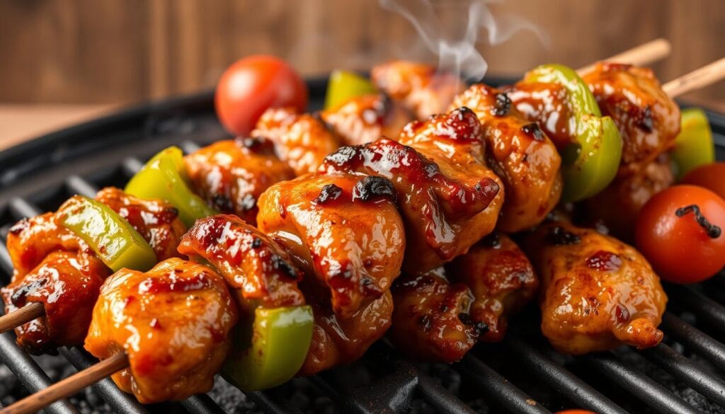 marinated chicken skewers