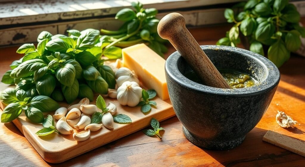 Homemade Basil Pesto Ingredients