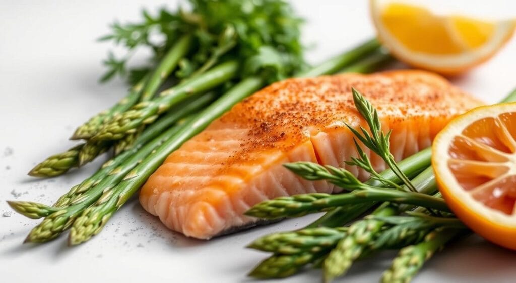 Salmon Nutrition and Asparagus Health Benefits