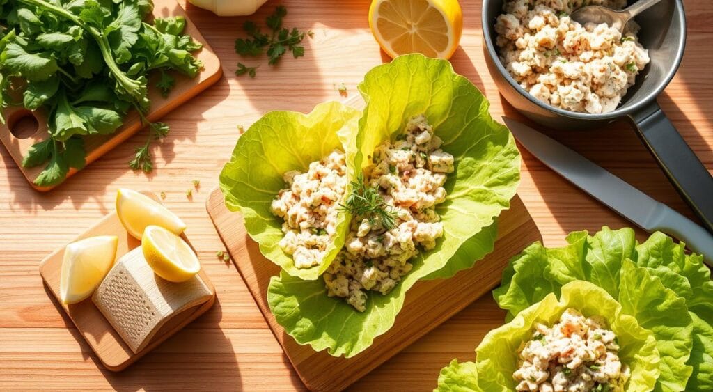 Tuna Salad Lettuce Wraps Preparation