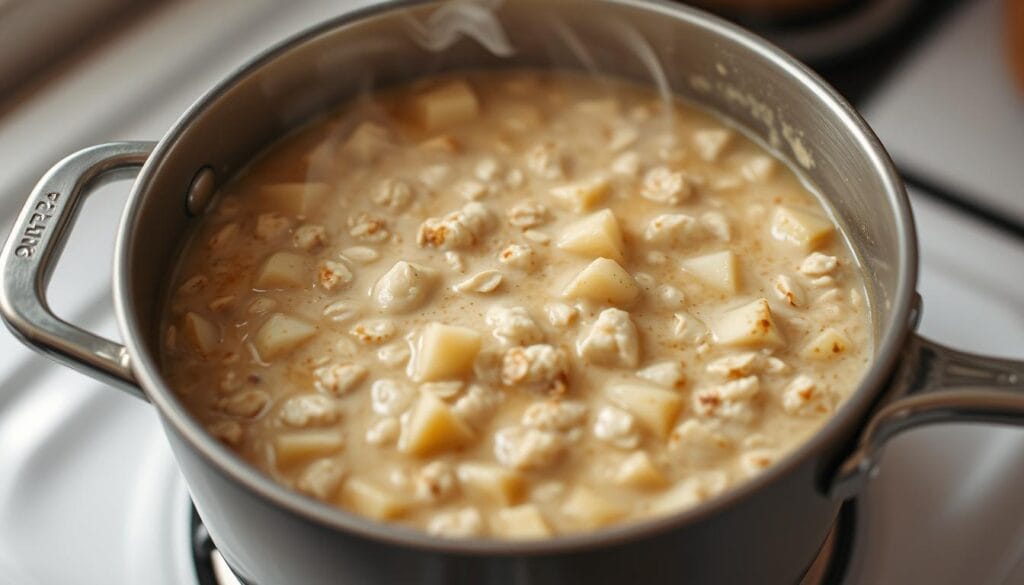 Apple Cinnamon Stovetop Oatmeal Cooking Process Apple Cinnamon Stovetop Oatmeal Cooking Process