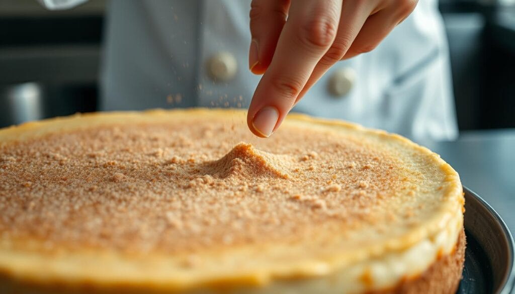 Applying Cinnamon Sugar Topping Technique Applying Cinnamon Sugar Topping Technique