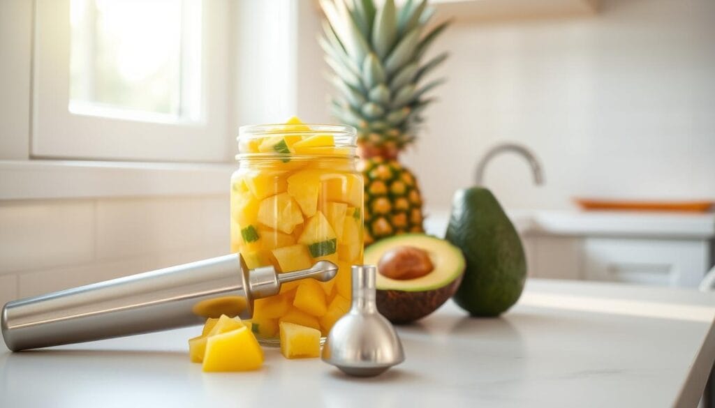 Avocado Pineapple Smoothie Preparation Avocado Pineapple Smoothie Preparation