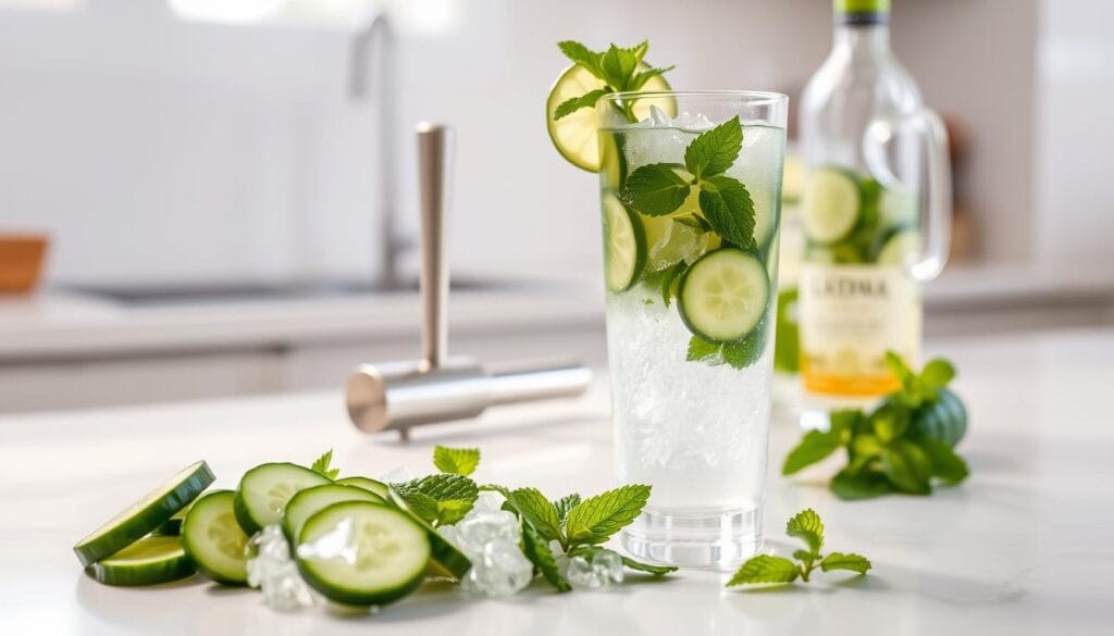 Cucumber Mint Mojito Preparation Steps Cucumber Mint Mojito Preparation Steps