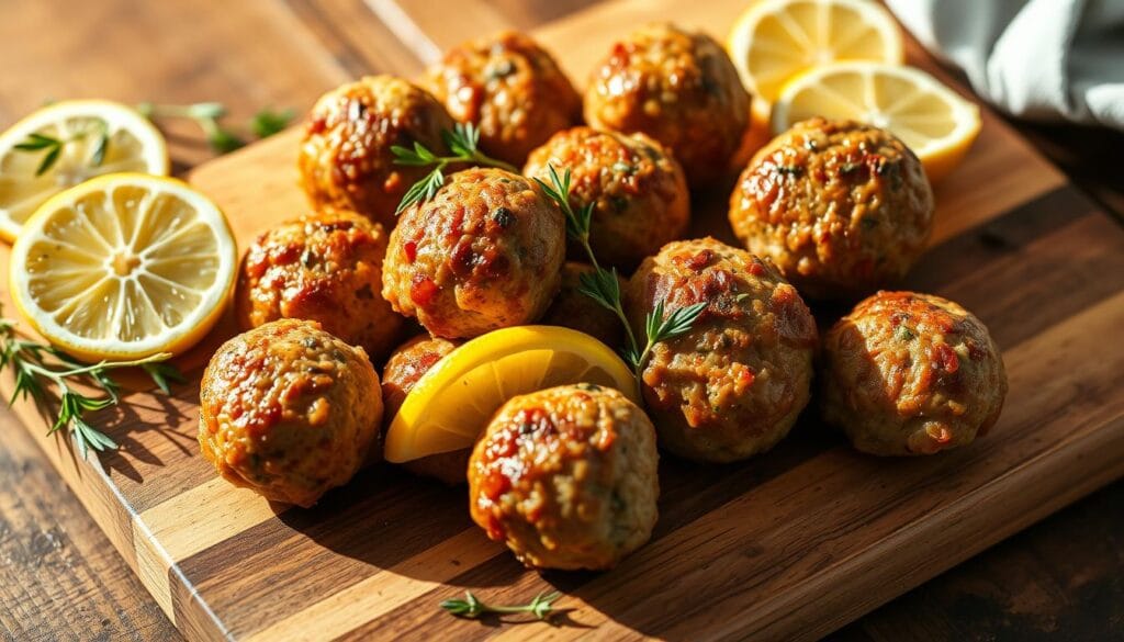 Homemade Greek-style turkey meatballs Homemade Greek-style turkey meatballs
