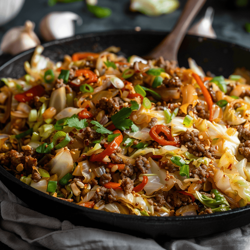 Cabbage Stir-Fry with Ground Beef