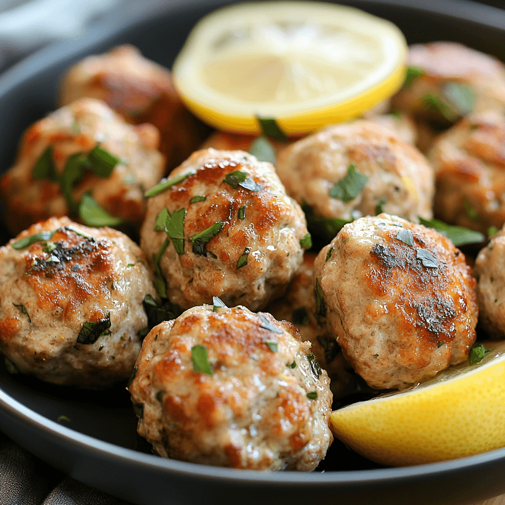 Greek Turkey Meatballs with Lemon Delicious Greek Turkey Meatballs with Lemon