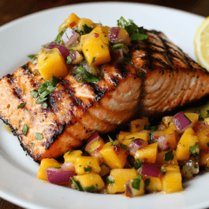 Grilled Salmon with Mango Salsa