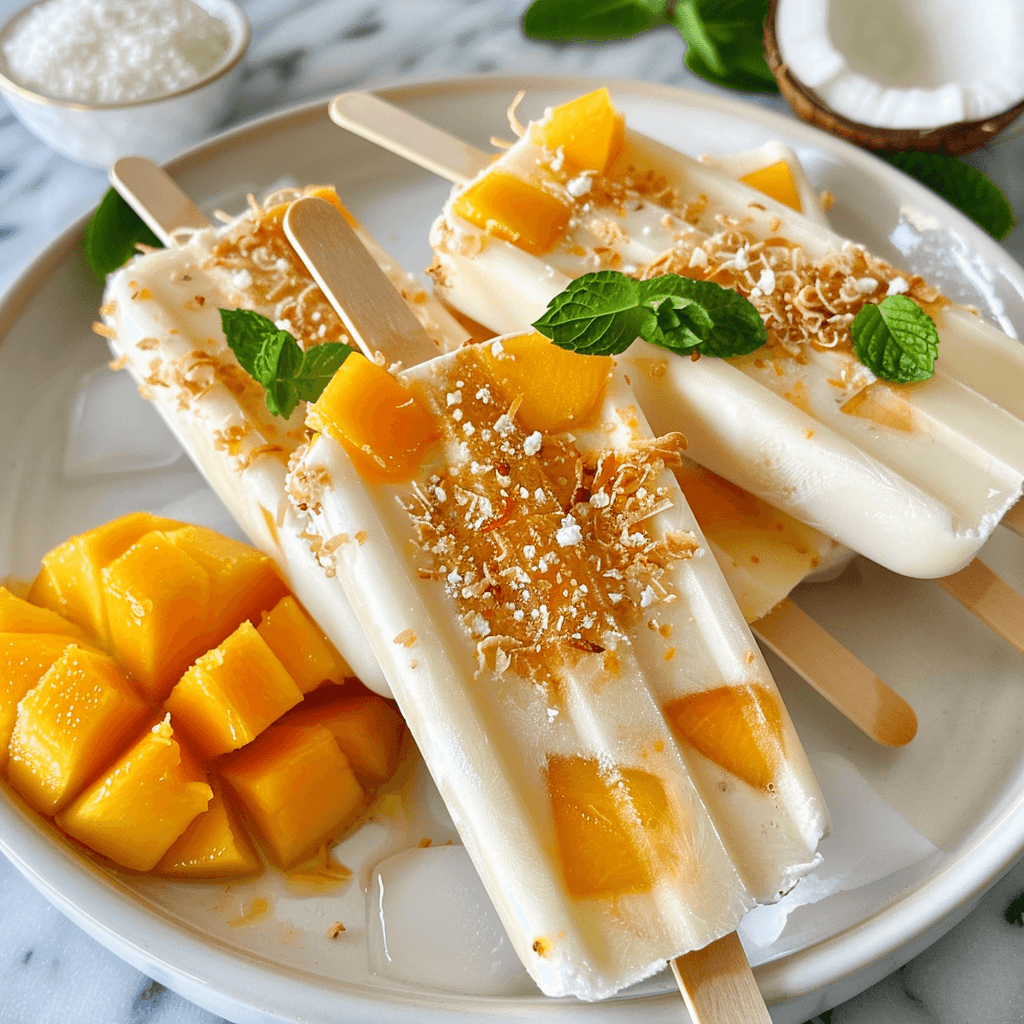 Mango Coconut Popsicles