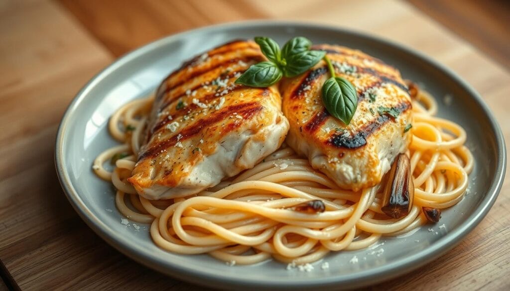 Garlic Parmesan Chicken Pasta Combination